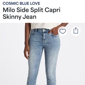 Cosmic Blue Milo side split capri sz 31